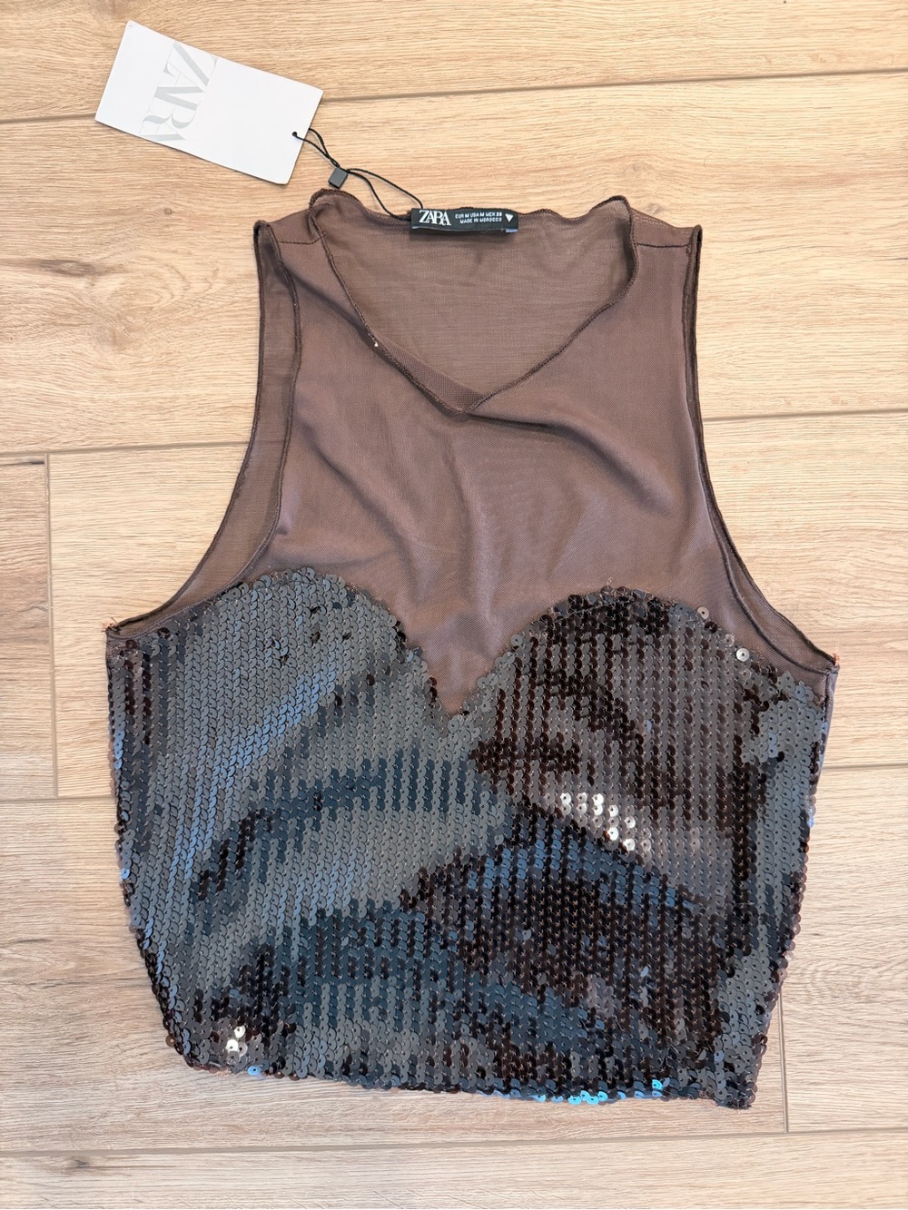 ZARA mesh and sequins top - Picture 3 of 3